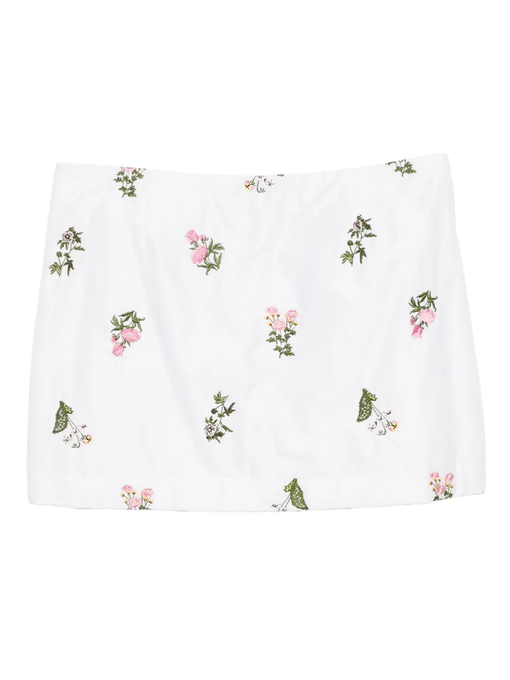 Cynthia Rowley Katoenen mini-rok met geborduurde bloemen Wit