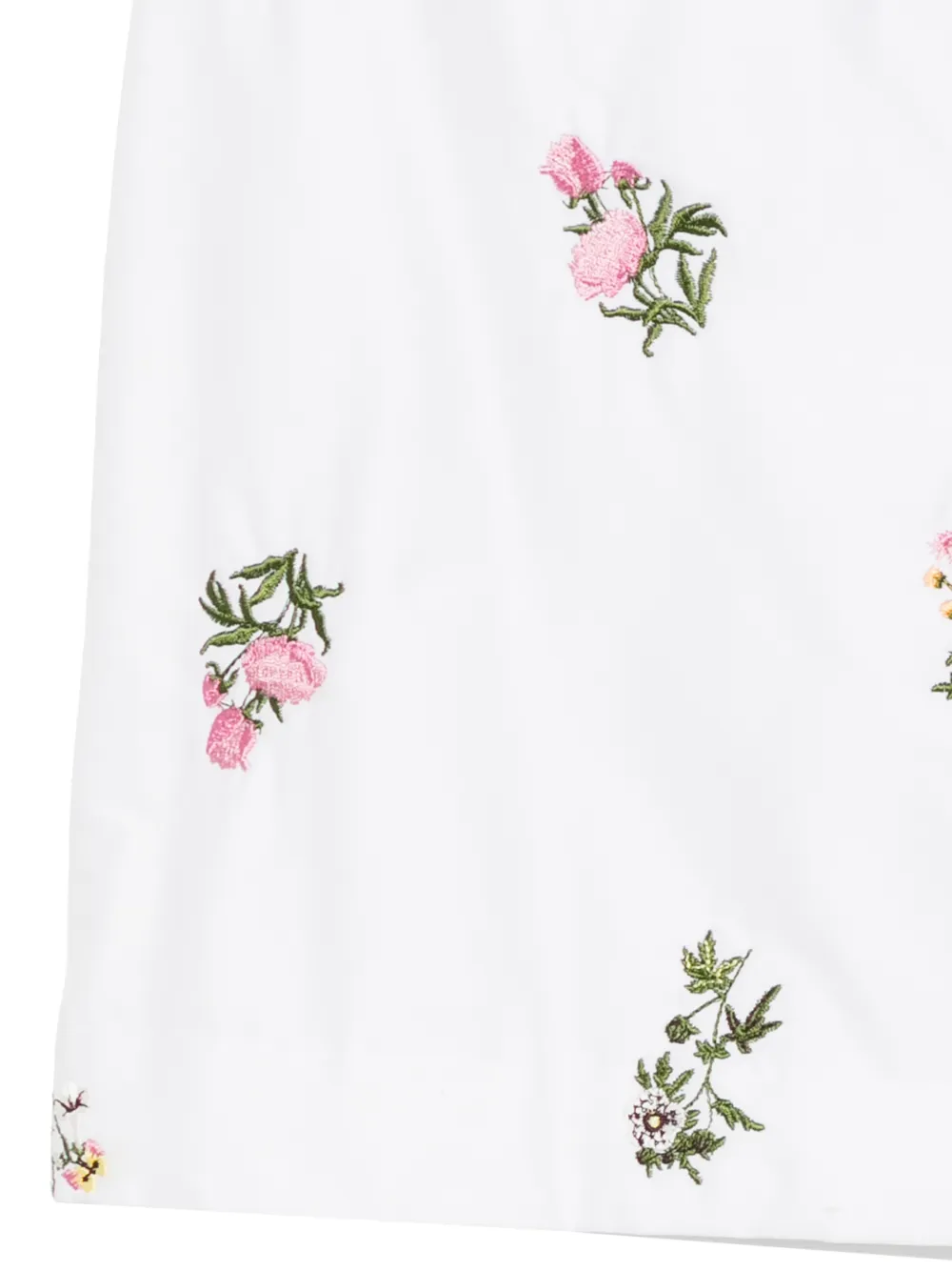 Cynthia Rowley Katoenen mini-rok met geborduurde bloemen Wit
