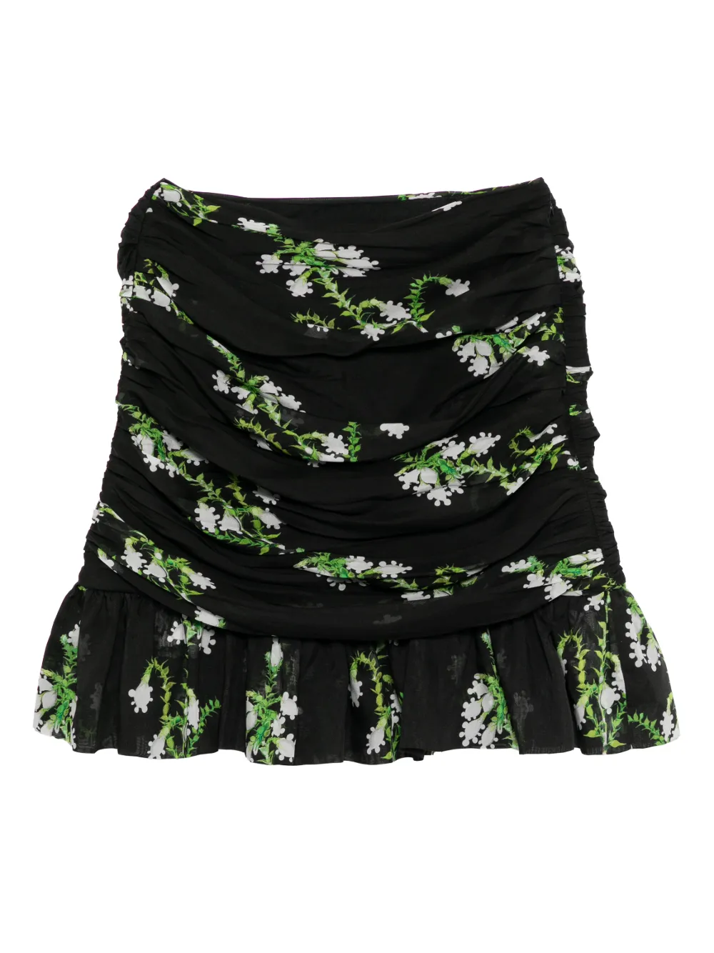 Cynthia Rowley Minigonna in seta a fiori - Nero