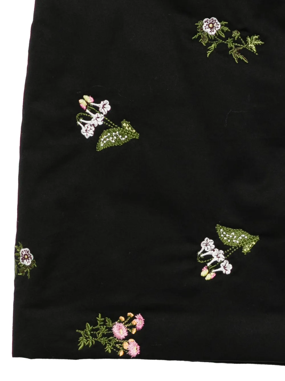  Cynthia Rowley Floral-embroidered Mini Skirt - Black 