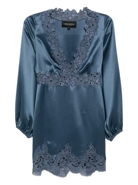 Cynthia Rowley satin lace mini dress