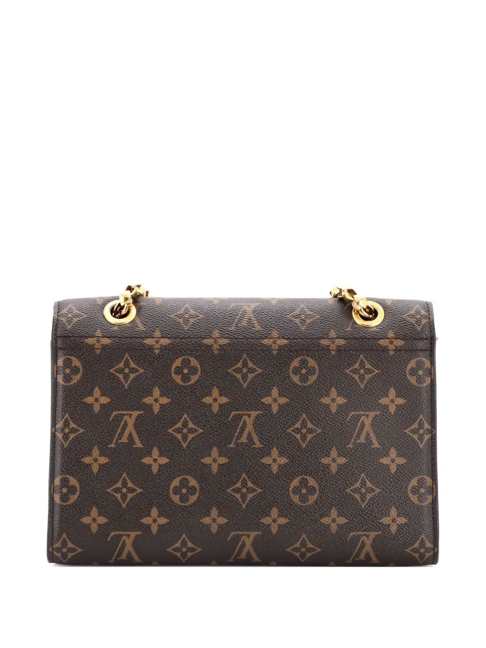 Pre-owned Louis Vuitton Victoire Handbag Monogram Canvas And Leather Shoulder Bag In Brown