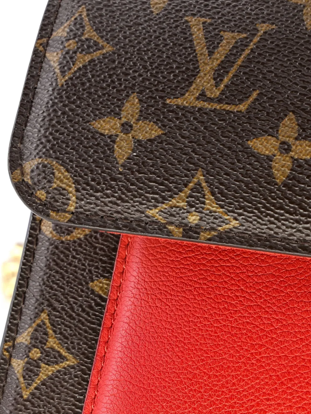 Pre-owned Louis Vuitton Victoire Handbag Monogram Canvas And Leather Shoulder Bag In Brown