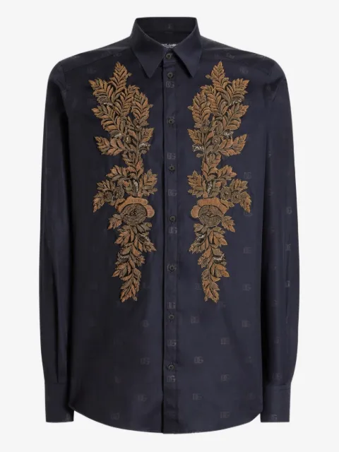 Dolce & Gabbana Martini logo印花府绸衬衫