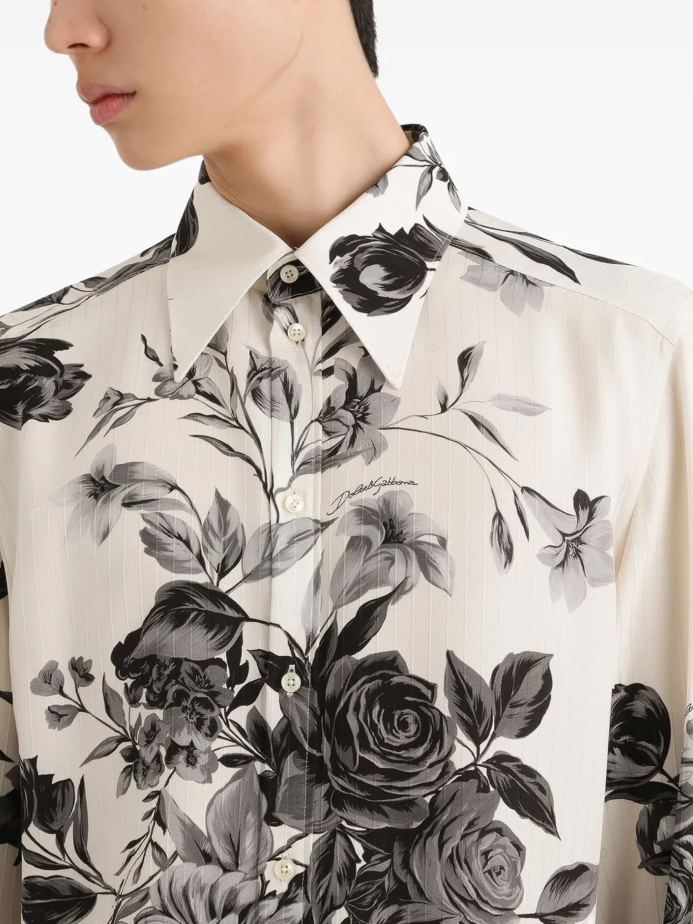 Dolce & Gabbana Overhemd met bloemenprint Wit