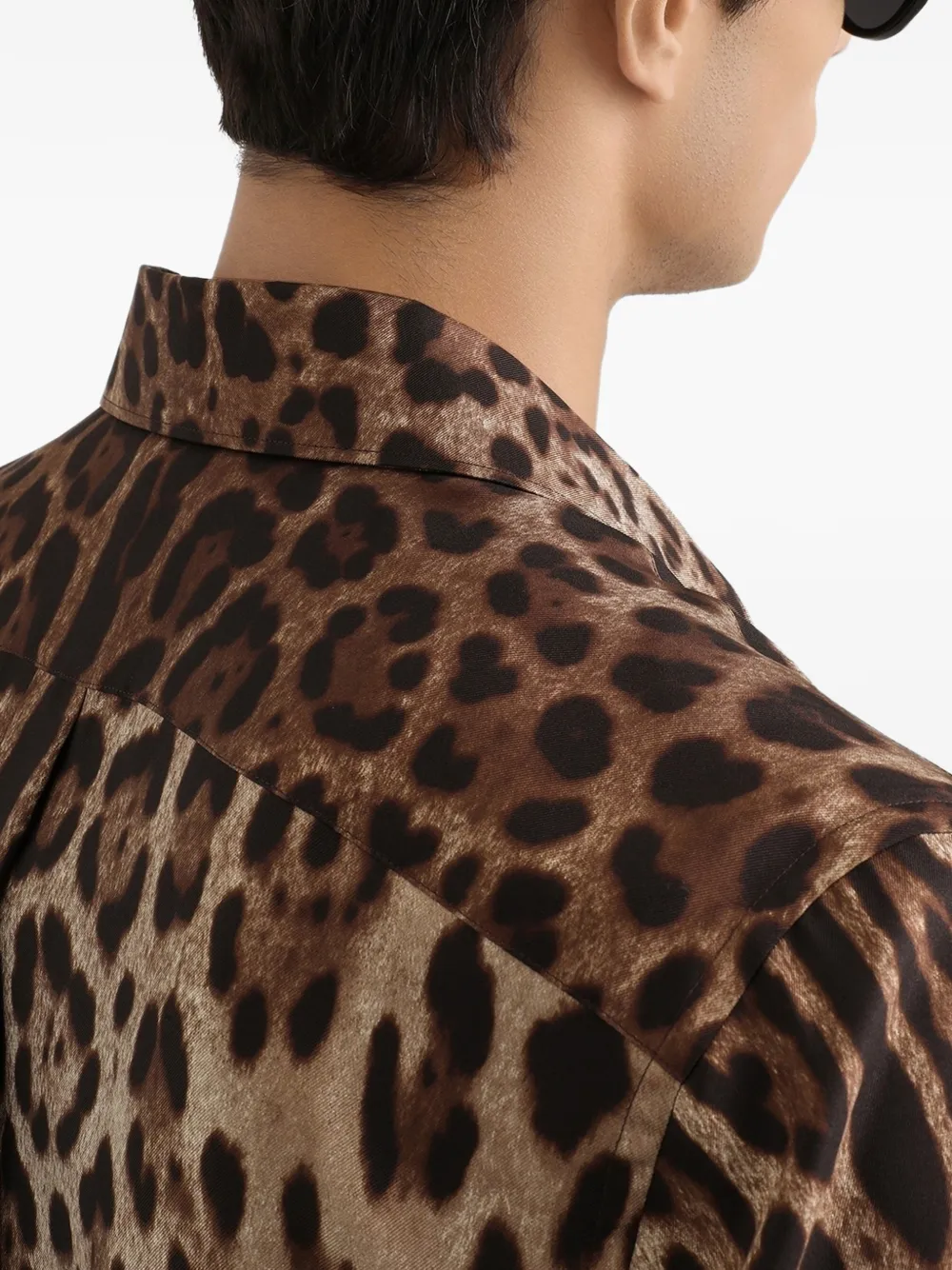 Dolce & Gabbana Overhemd met luipaardprint Bruin