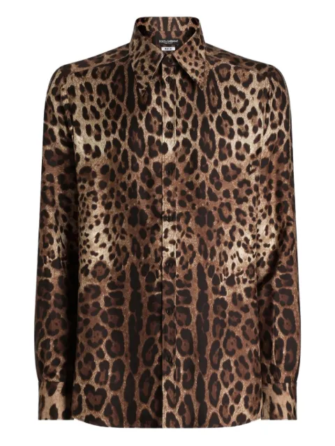 Dolce & Gabbana camisa con estampado de leopardo