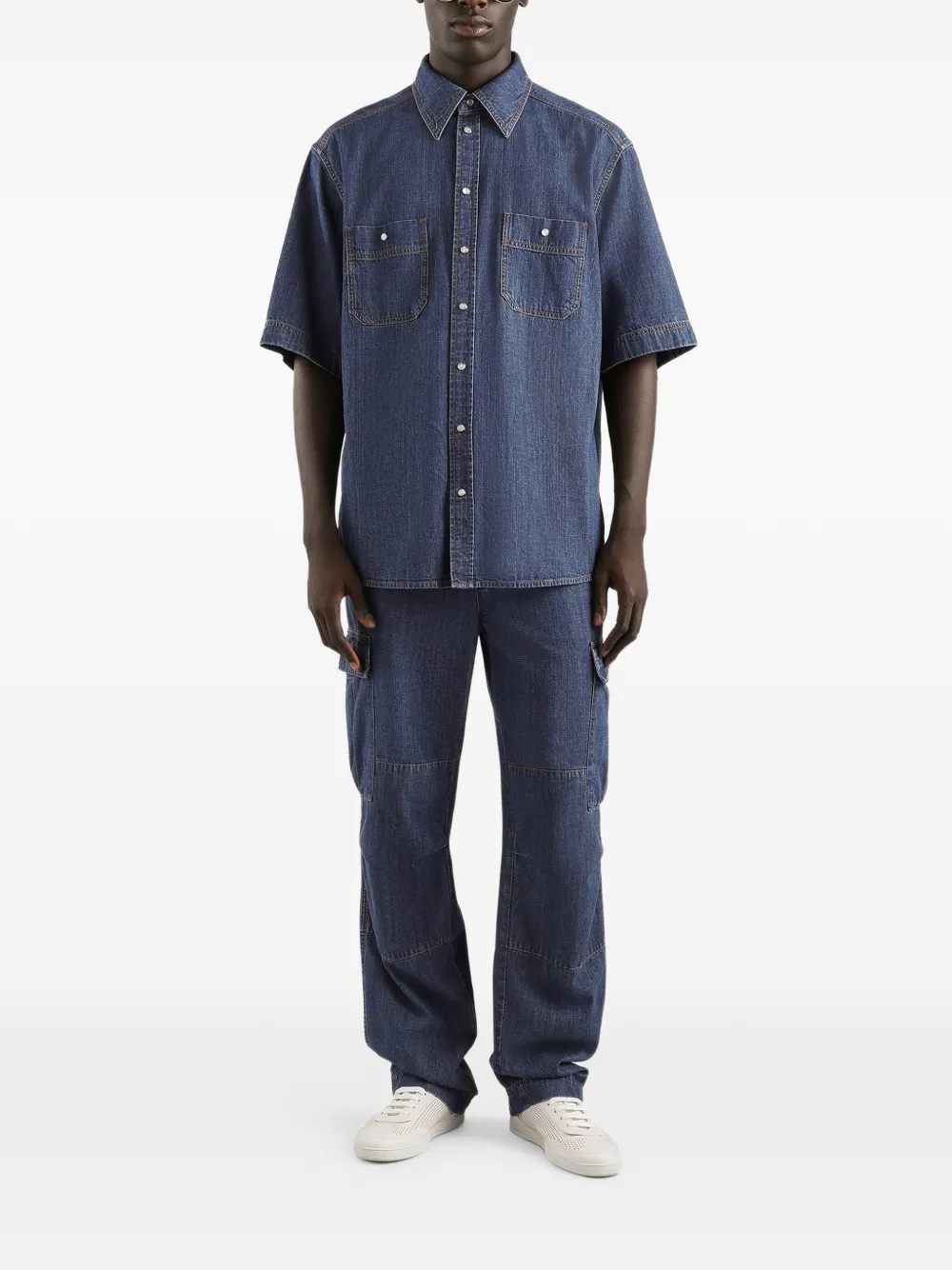 Dolce & Gabbana Overhemd met korte mouwen en zak - Blauw