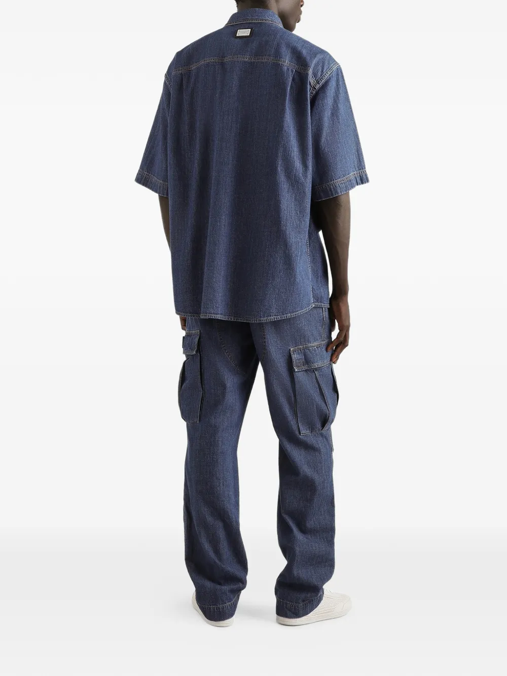 Dolce & Gabbana Overhemd met korte mouwen en zak Blauw
