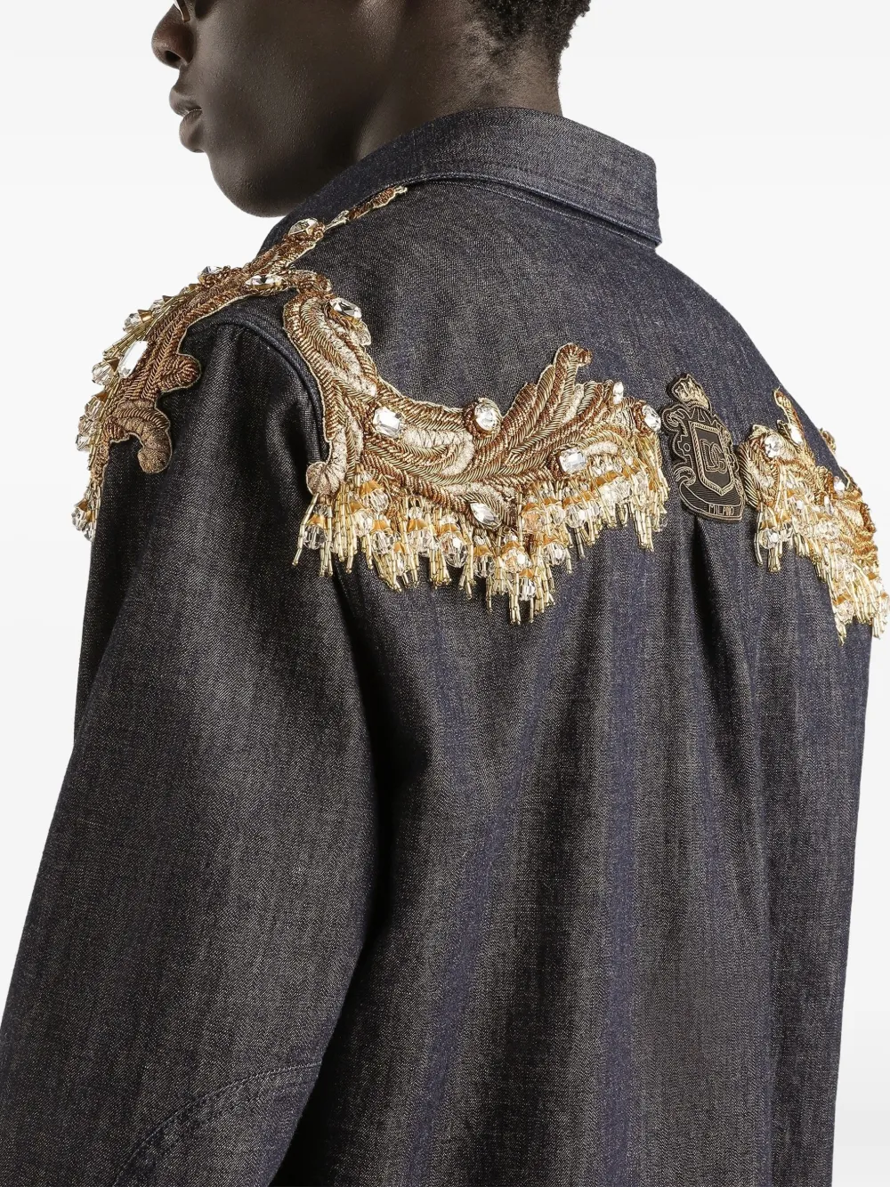 Dolce & Gabbana Verfraaid overhemd met logopatch Blauw