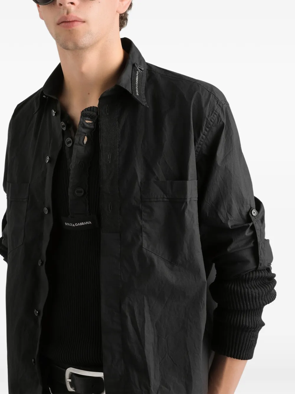 Dolce & Gabbana Overhemd met zak met knopen Zwart
