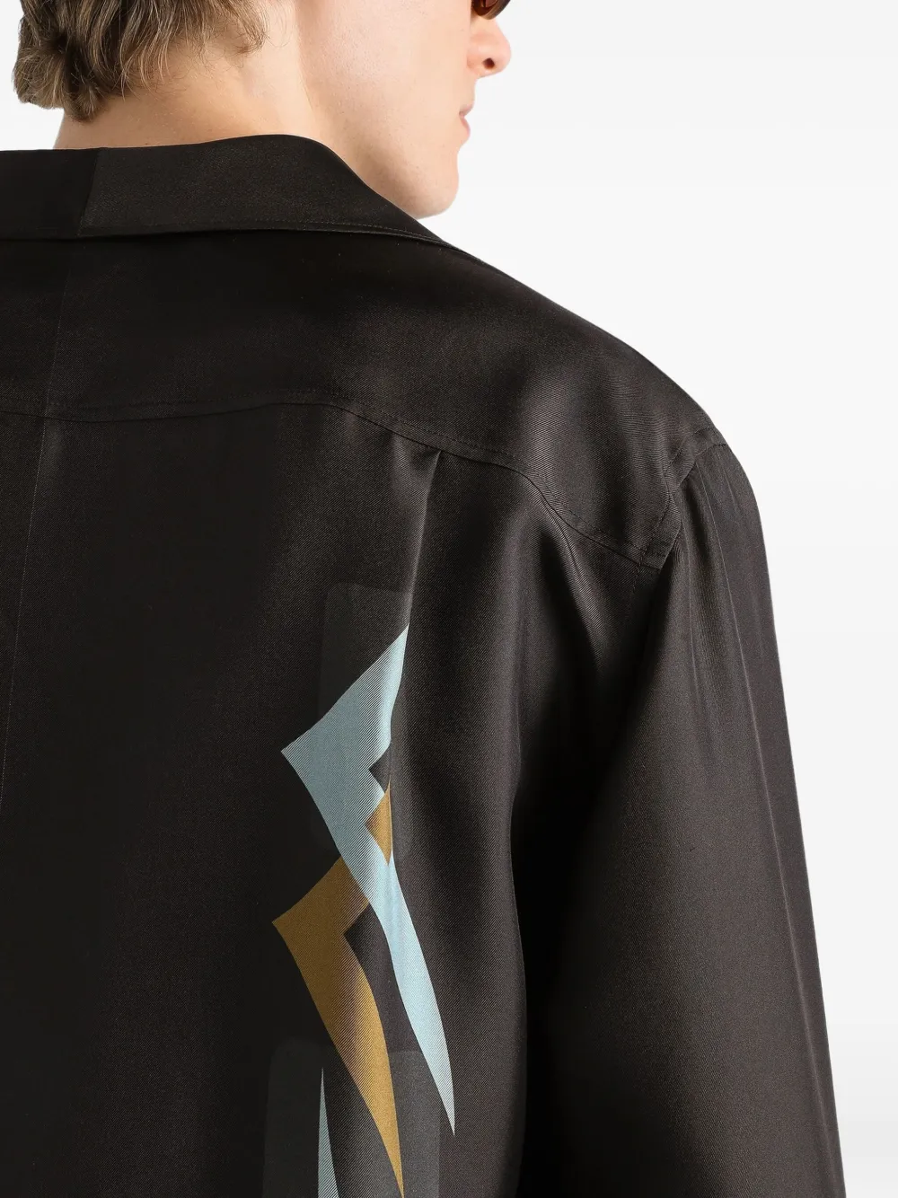 Dolce & Gabbana Twill overhemd met geometrische print Zwart