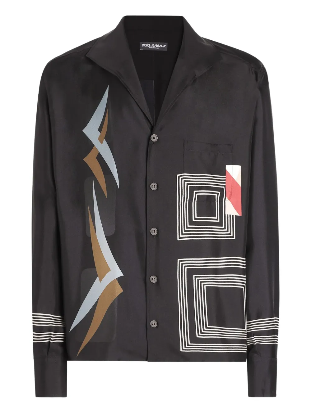 Dolce & Gabbana Camicia con stampa geometrica - Nero