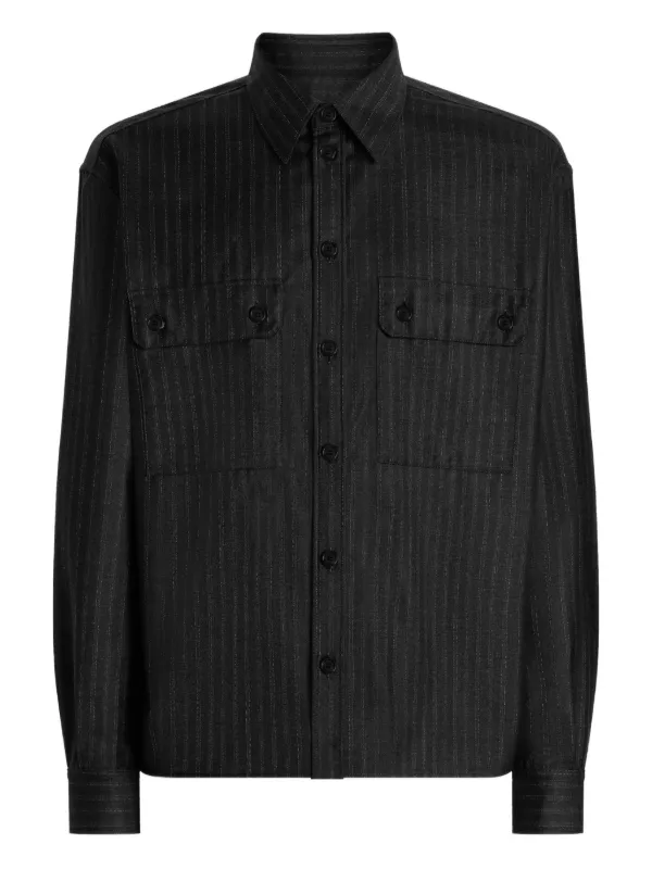 men's dress shirt with black buttons Black Crystal Dress Shirt