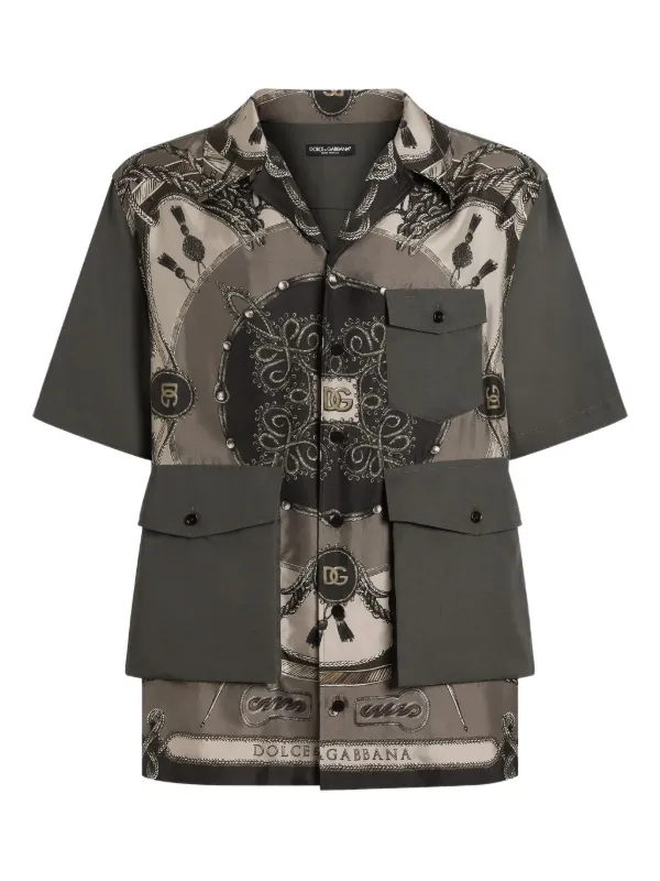 D＆G DOLCE＆GABBANA ドルガバ 総柄 デザインボタン 柄シャツ 32466030_63776440_600.jpg