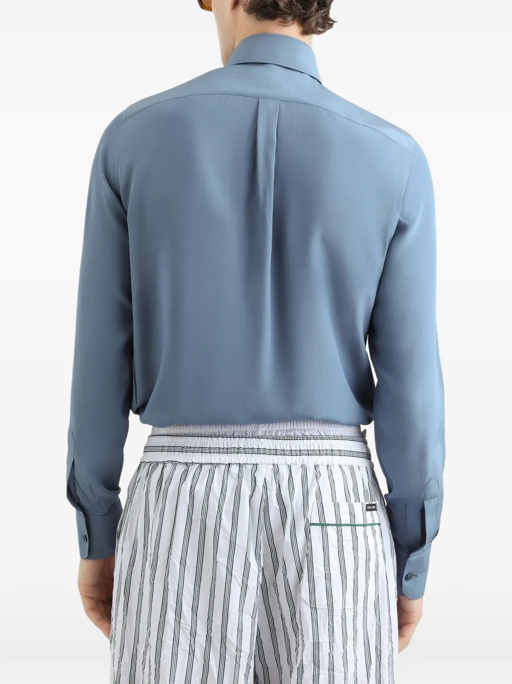 Dolce & Gabbana Crêpe-de-chine overhemd Blauw