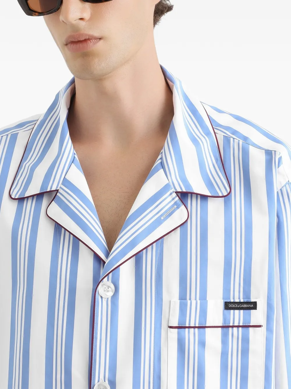 Dolce & Gabbana Gestreept popeline overhemd Blauw