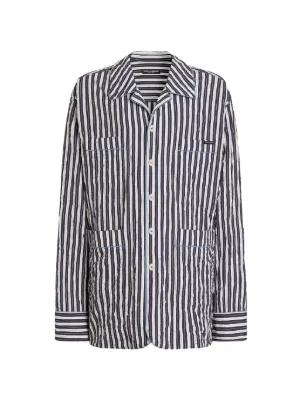 DOLCE&GABBANA シルクシャツ ジオメトリック柄 40 Dolce & Gabbana ジオメトリックパターン シルクシャツ | ブラック