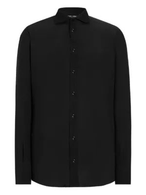 Dolce & Gabbana Martini-fit button-down Satin Shirt | Black | FARFETCH