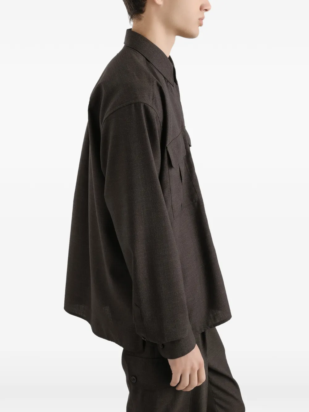 Dolce & Gabbana Overhemd van scheerwol Bruin