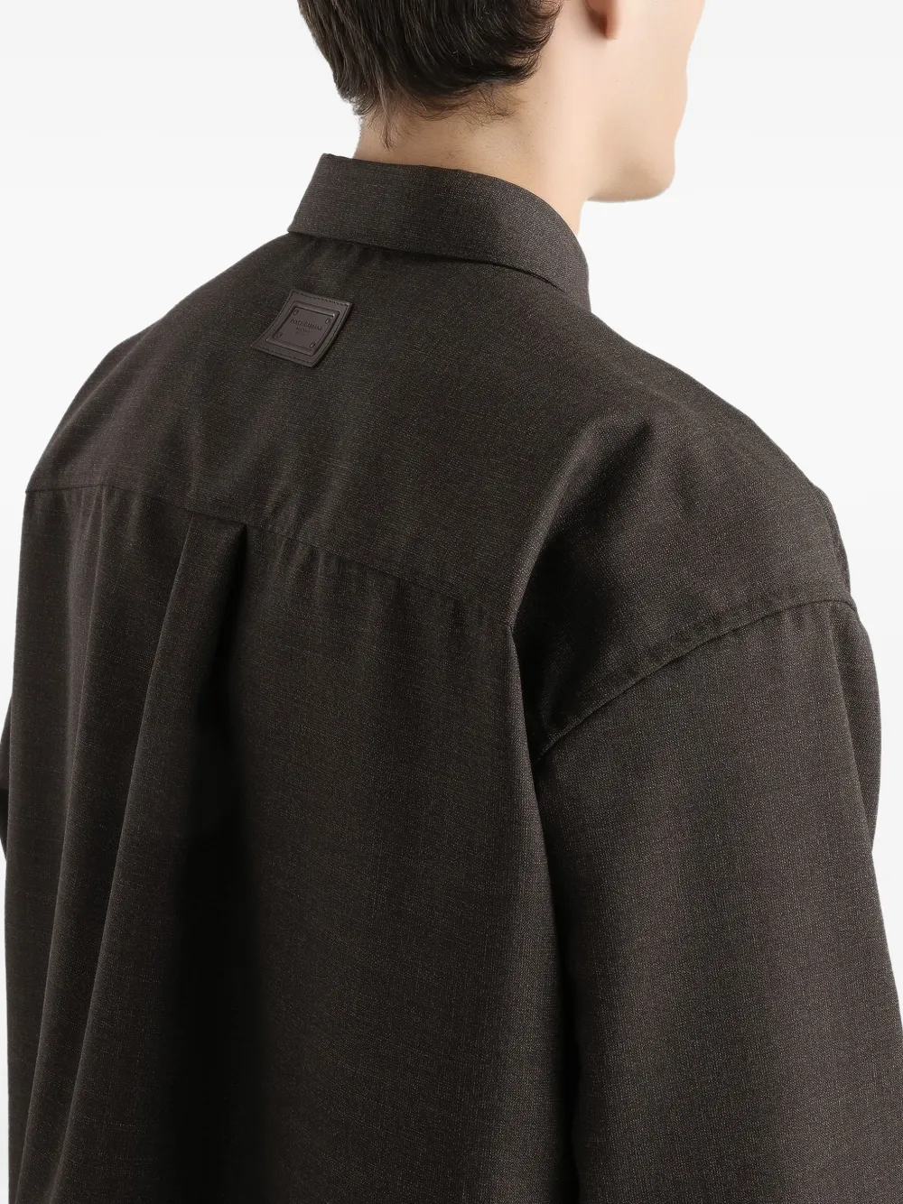 Dolce & Gabbana Overhemd van scheerwol Bruin
