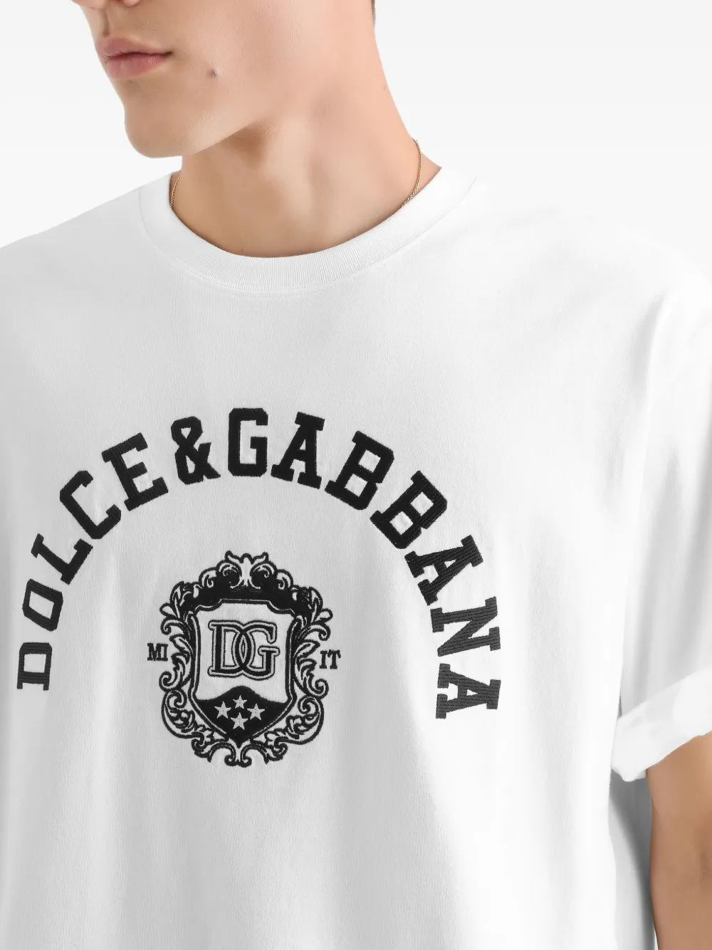 Dolce & Gabbana Katoenen T-shirt met grafische logoprint Wit