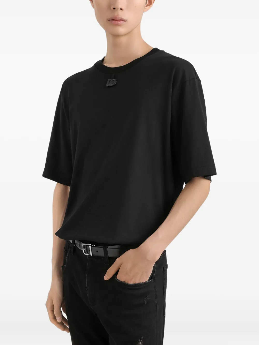 Dolce & Gabbana T-shirt met logoplakkaat Zwart