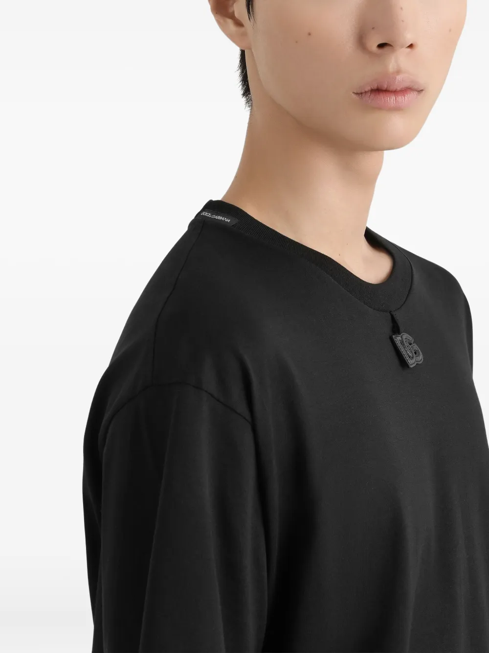 Dolce & Gabbana T-shirt met logoplakkaat Zwart