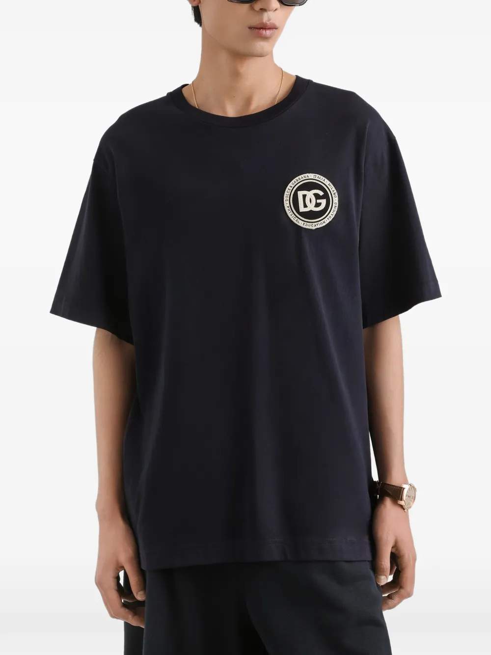 Dolce & Gabbana T-shirt met logodetail Blauw