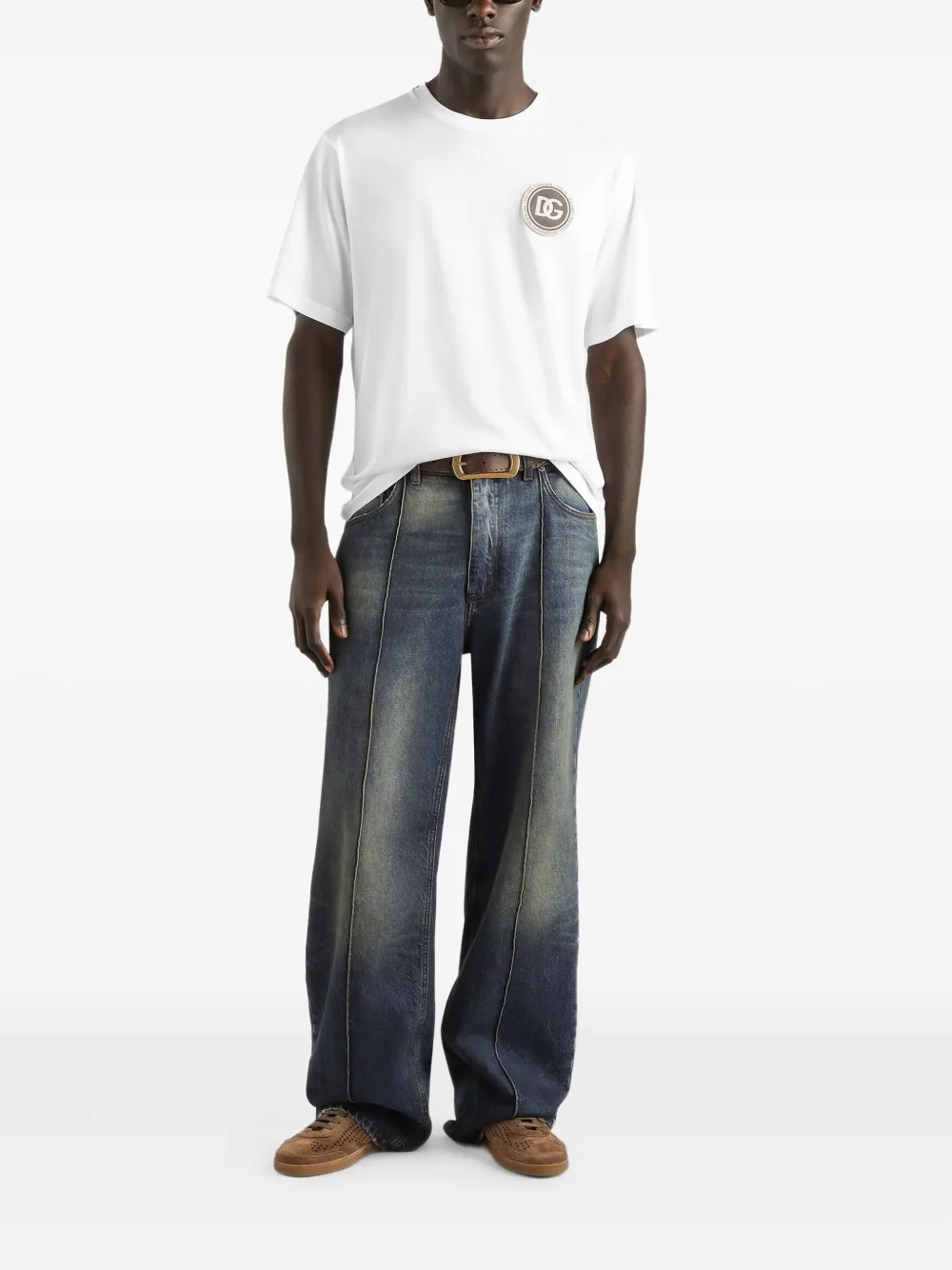 Dolce & Gabbana T-shirt met logopatch - Wit