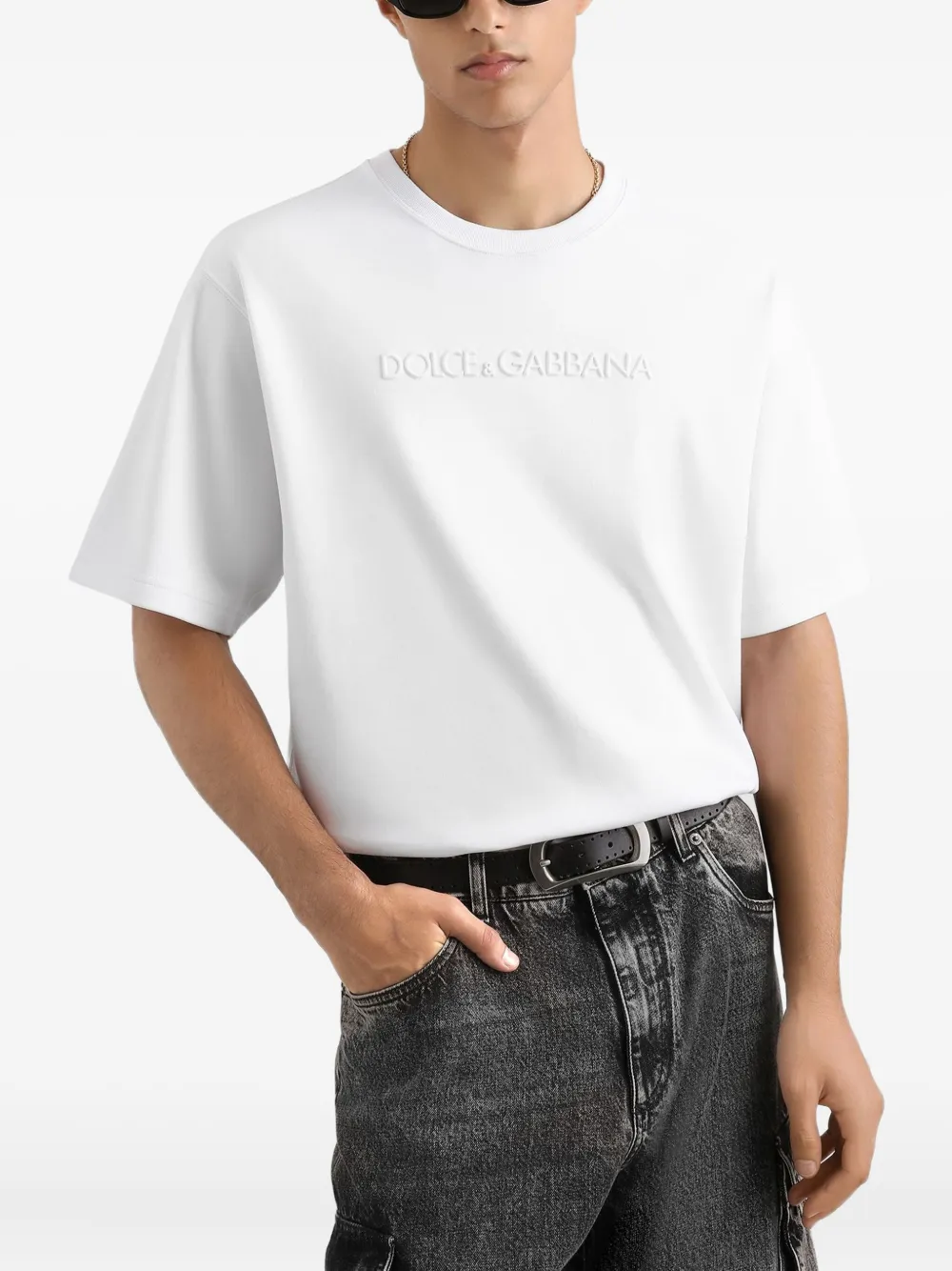 Dolce & Gabbana T-shirt met geborduurd logo Wit