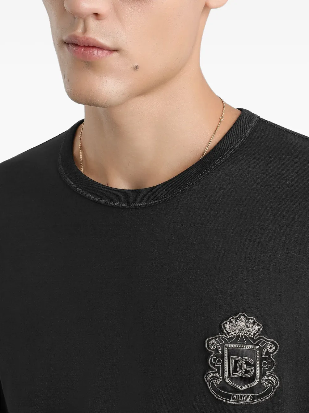 Dolce & Gabbana T-shirt met wapenschild-applicatie Blauw