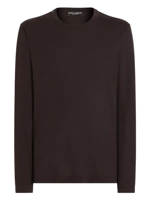 Dolce & Gabbana Camiseta Mangas Longas De Algodão | Marrom