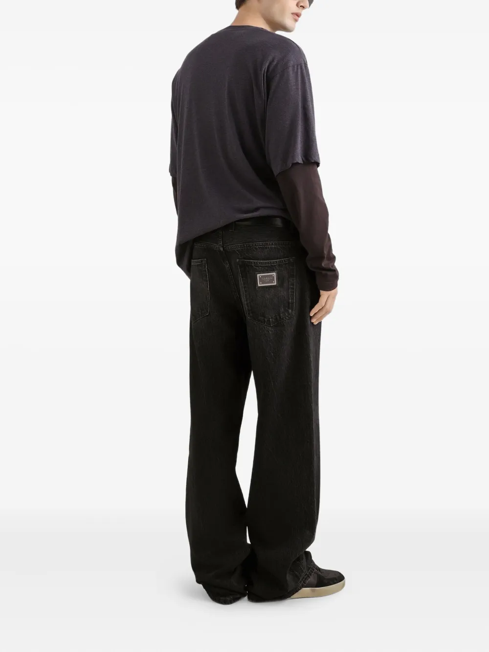 Dolce & Gabbana Katoenen T-shirt met lange mouwen Bruin