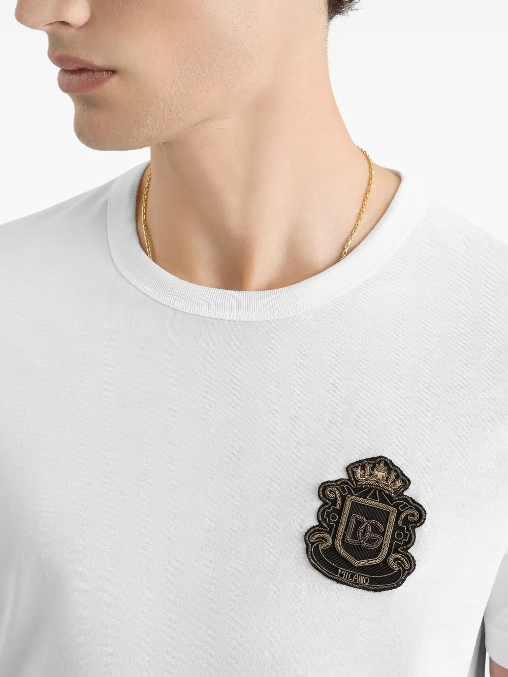 Dolce & Gabbana T-shirt met wapenschild-applicatie Wit