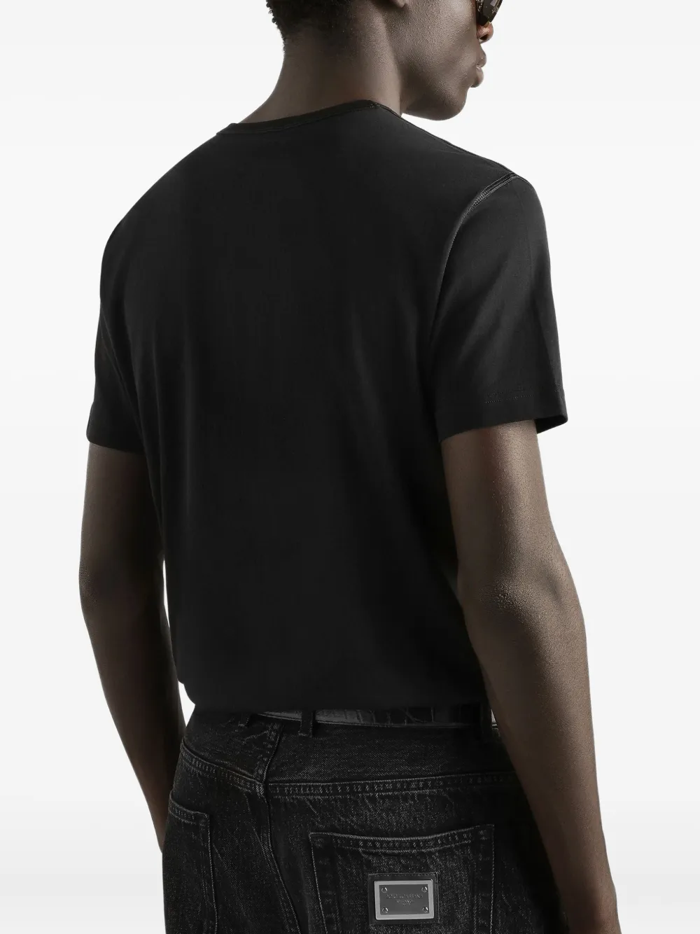 Dolce & Gabbana T-shirt met wapenschild-applicatie Zwart