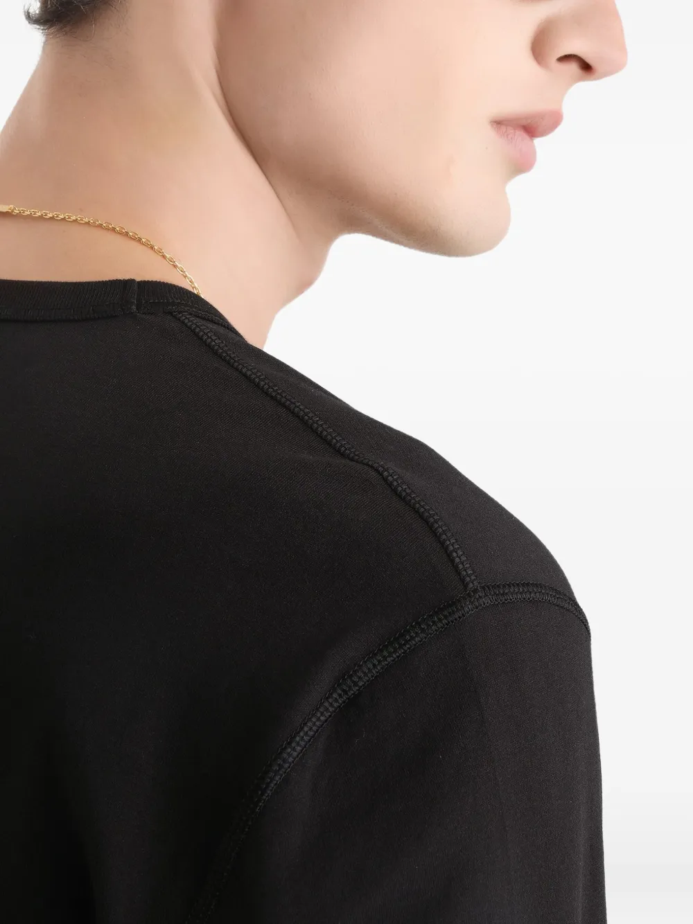 Dolce & Gabbana T-shirt met logopatch en lange mouwen Zwart