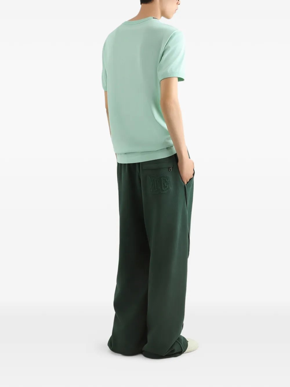 Dolce & Gabbana Katoenen T-shirt met patch Groen