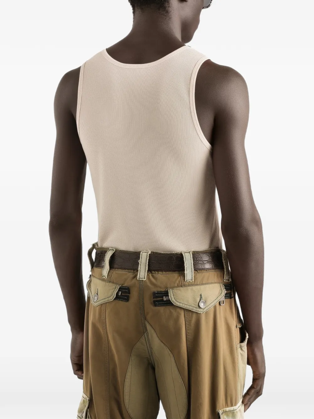 Dolce & Gabbana Tanktop met logopatch Beige