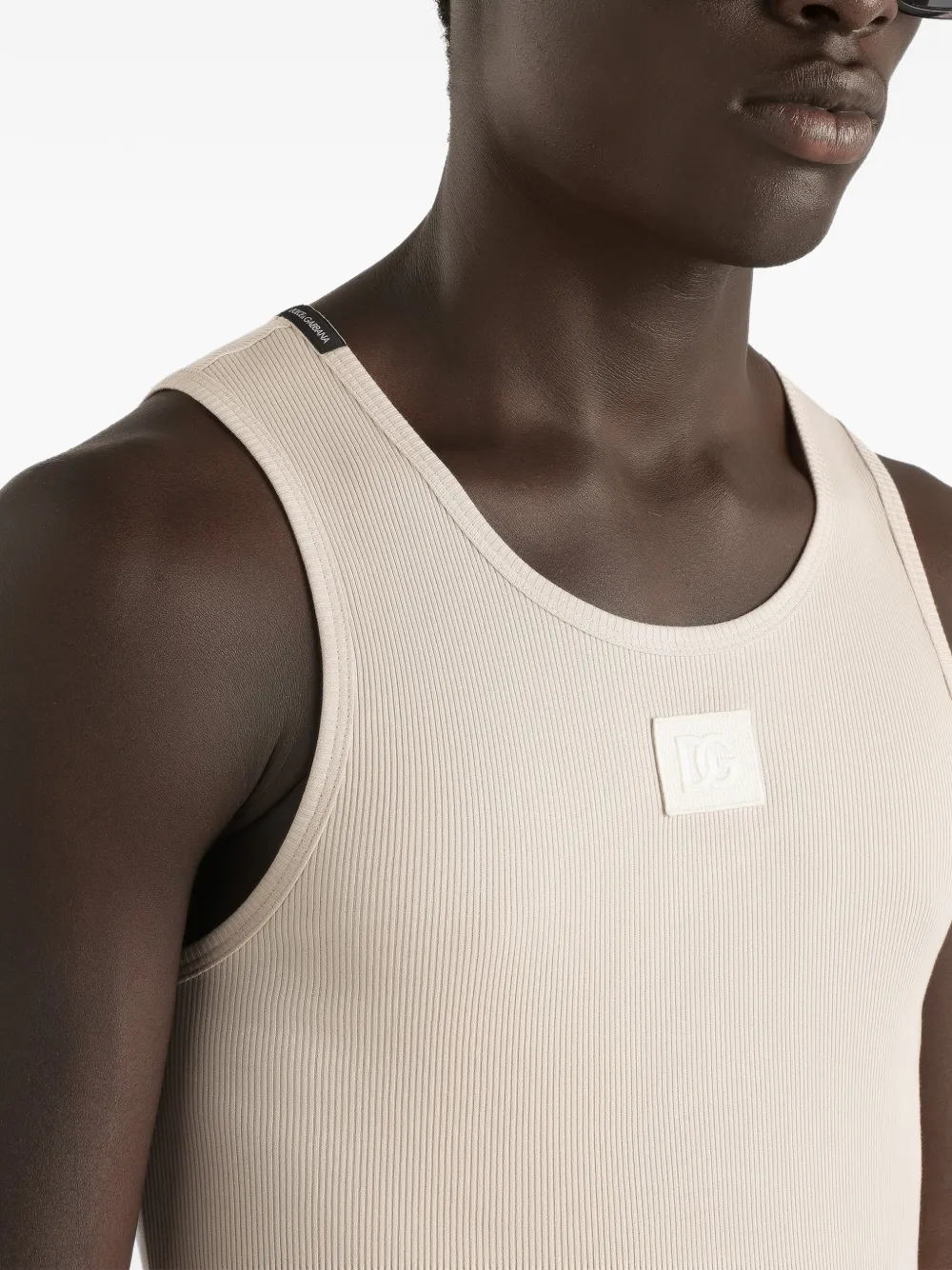 Dolce & Gabbana Tanktop met logopatch Beige