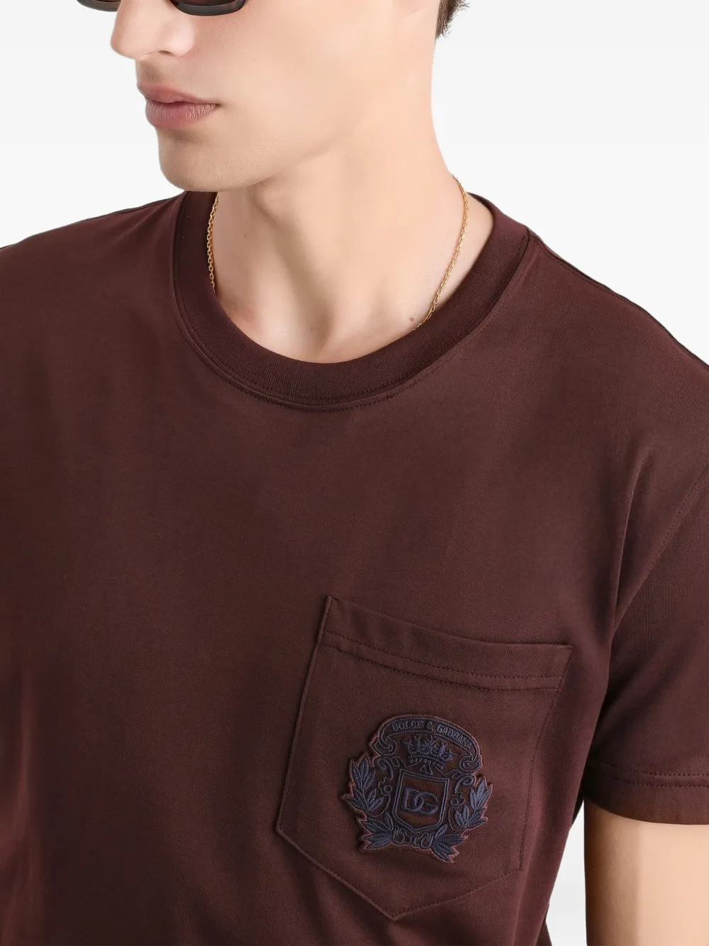 Dolce & Gabbana T-shirt met logopatch Bruin