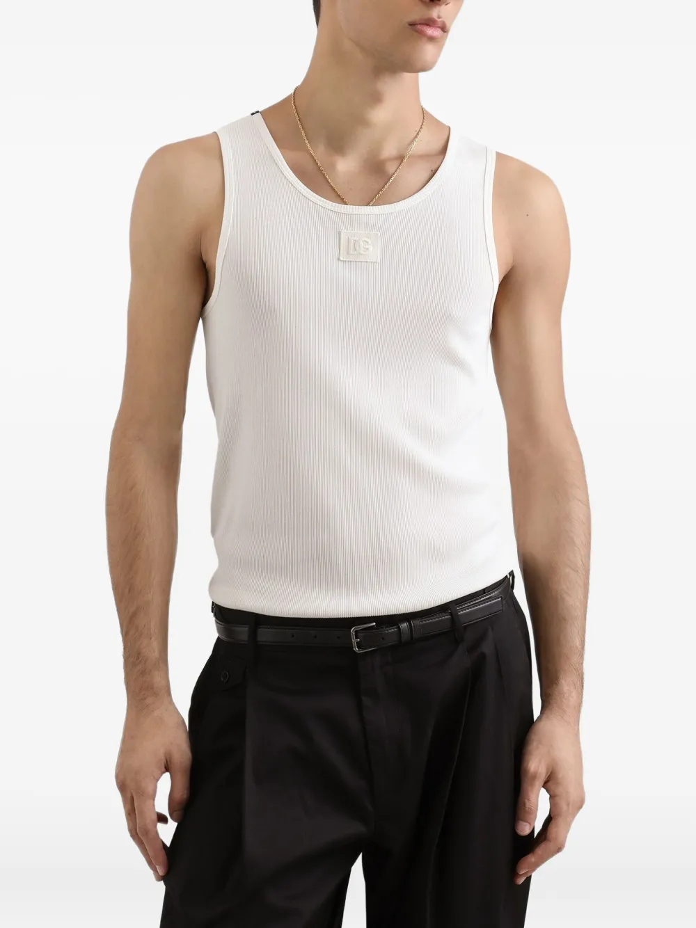 Dolce & Gabbana Top met logopatch Wit