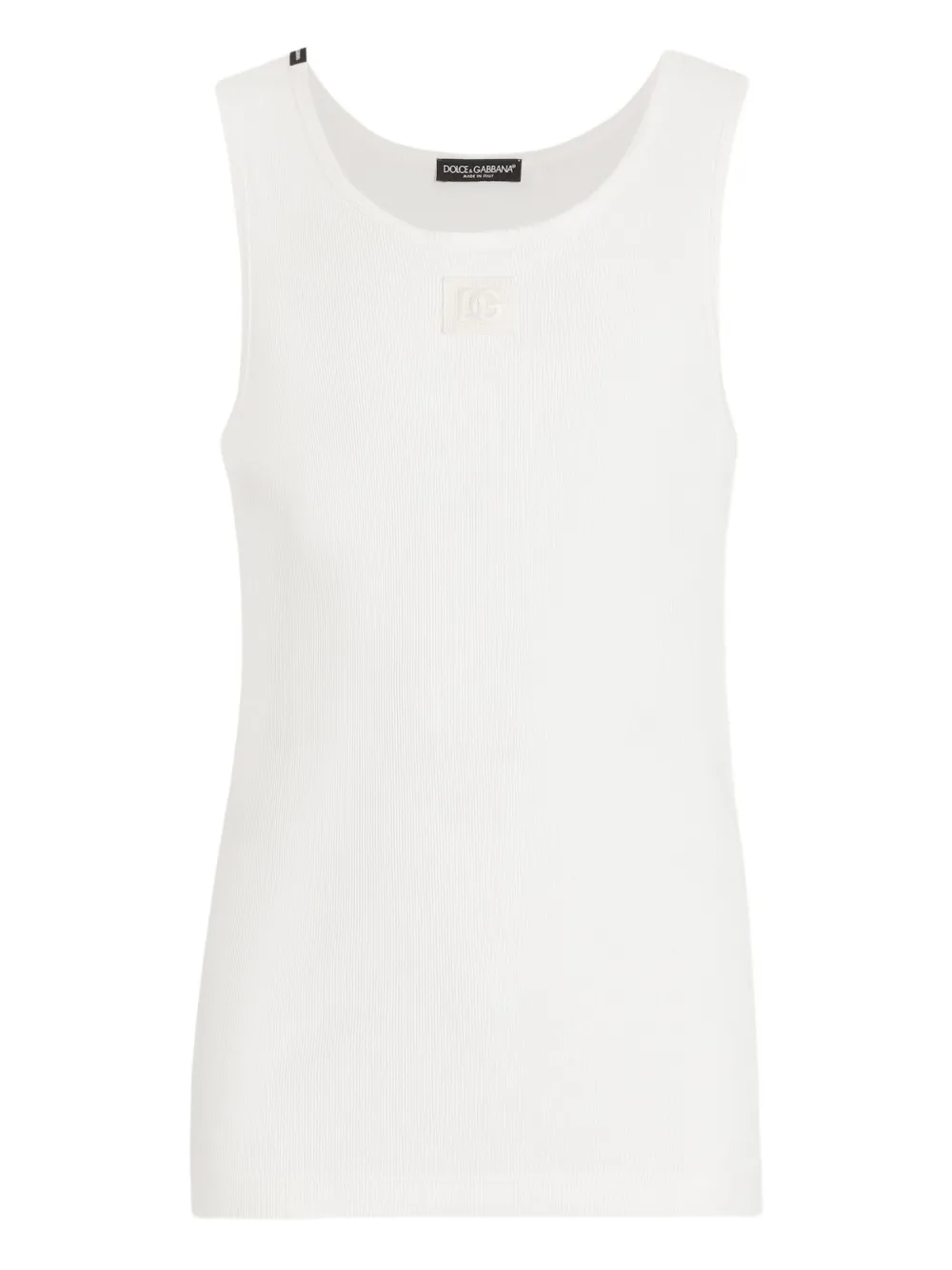 Dolce & Gabbana Canotta con applicazione logo - Bianco