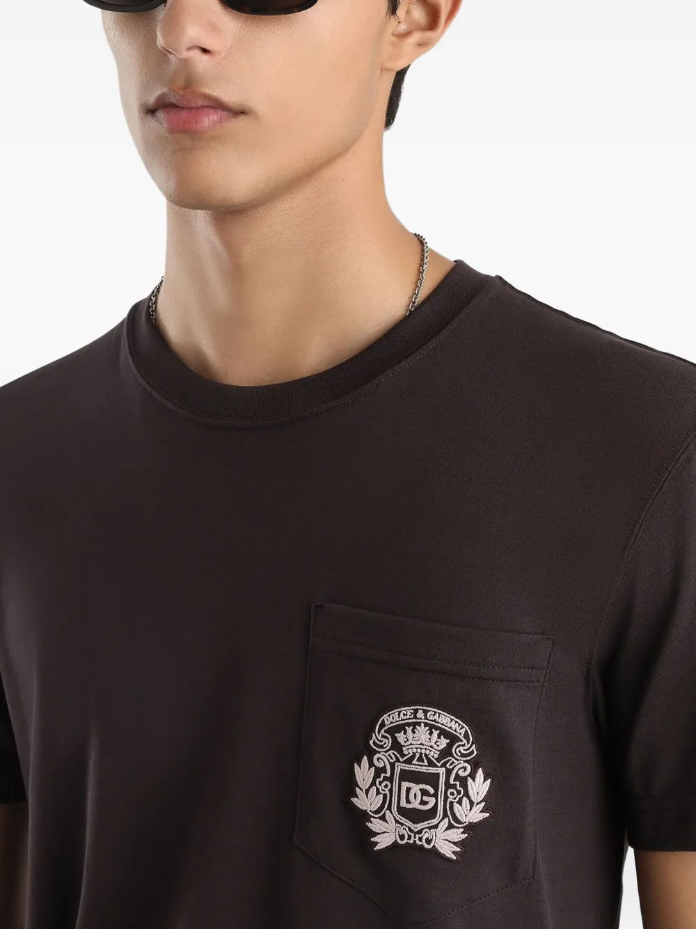 Dolce & Gabbana T-shirt met logopatch Bruin