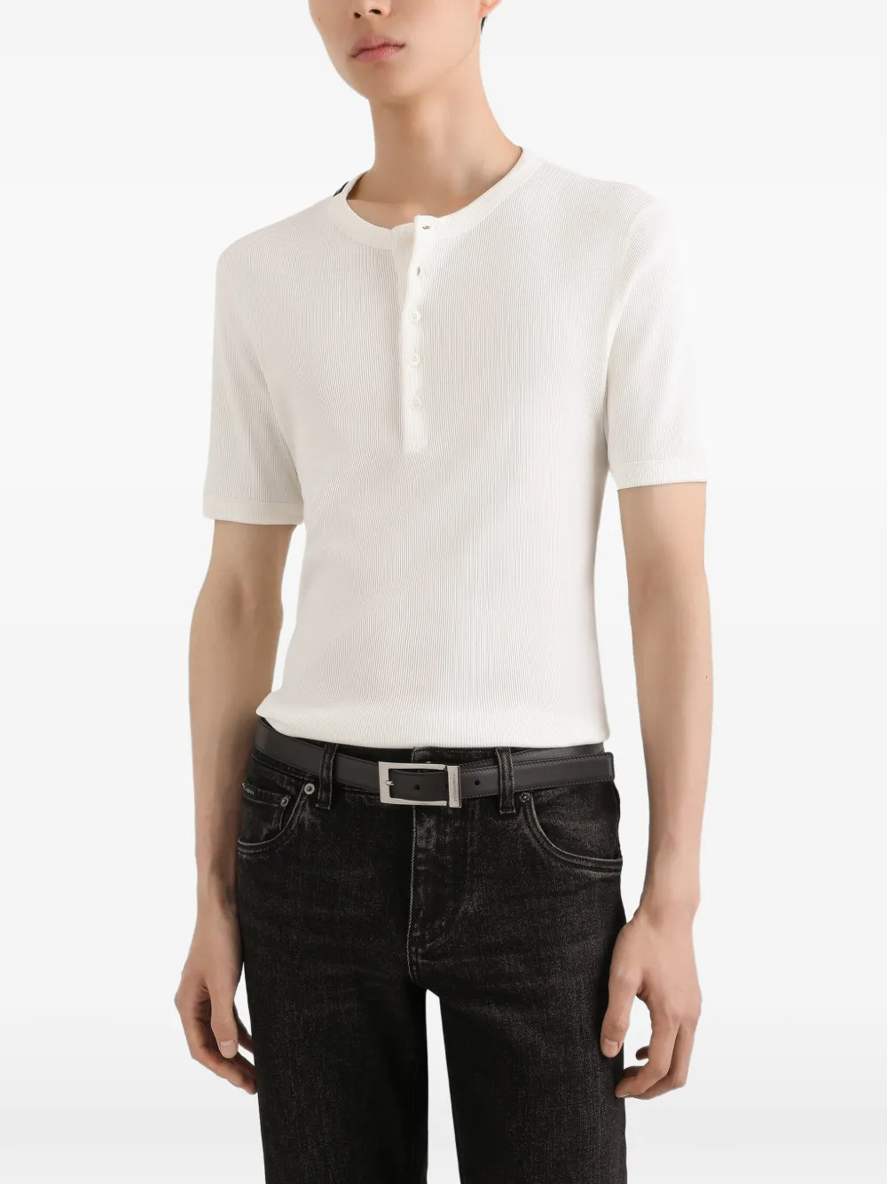 Dolce & Gabbana Serafino katoenen T-shirt Wit