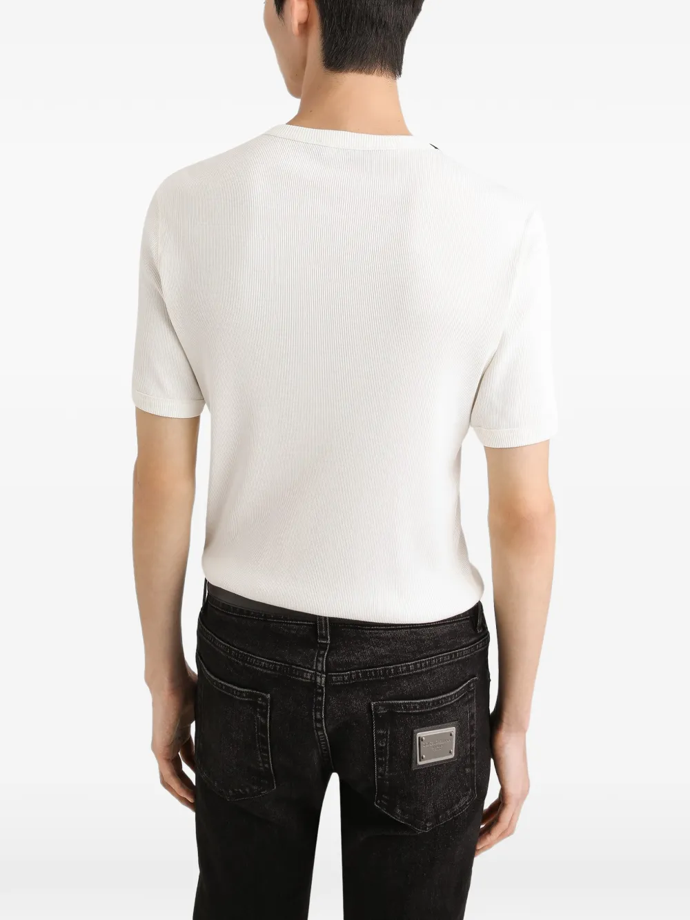 Dolce & Gabbana Serafino katoenen T-shirt Wit