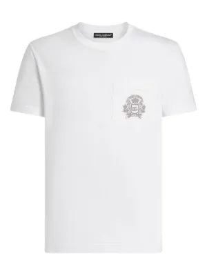 Dolce & Gabbana Embroidered Cotton T-shirt | White | FARFETCH