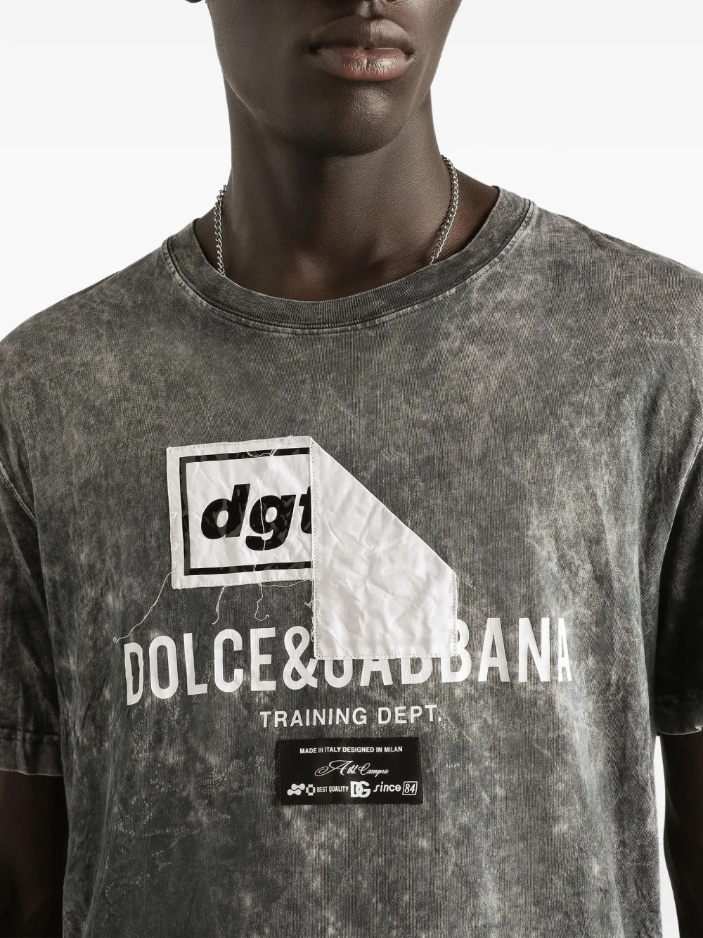 Dolce & Gabbana katoenen T-shirt met marmer-effect Grijs