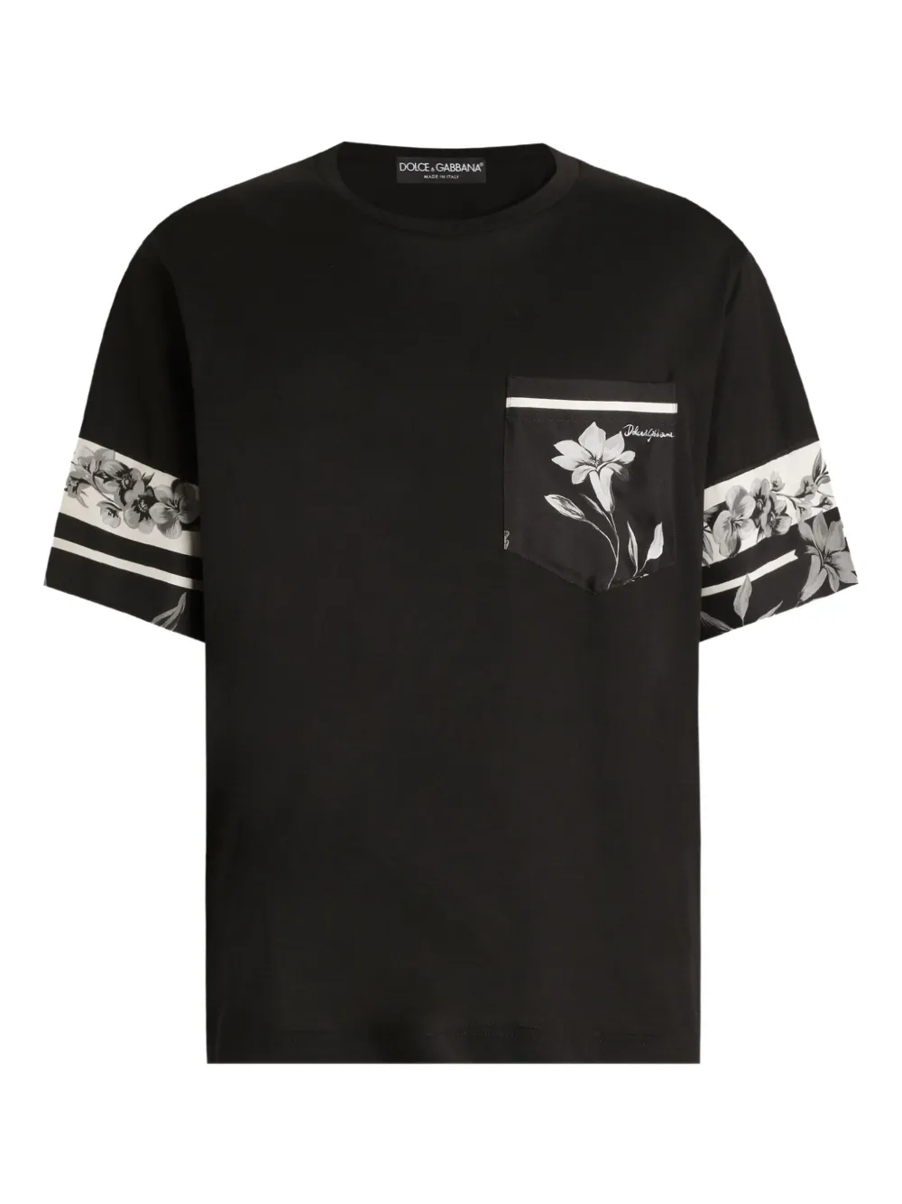 Dolce & Gabbana floral-sleeve T-Shirt | Black | Image 1