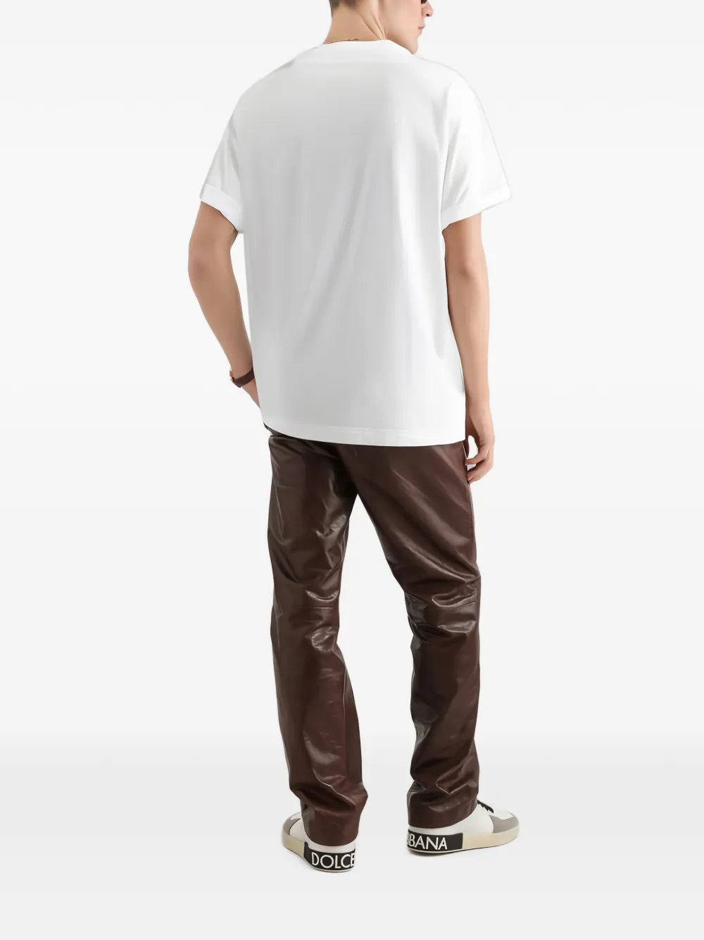 Dolce & Gabbana T-shirt met patroon korte mouwen en zak Wit
